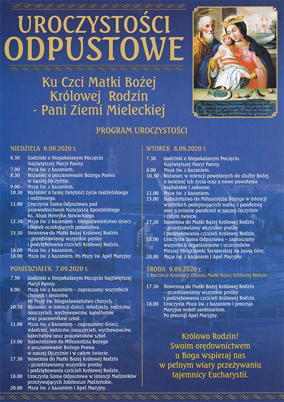 Uroczystości Odpustowe w Chorzelowie - plakat