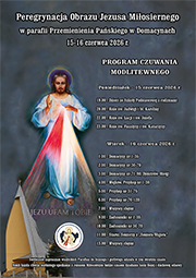Program czuwania podczas peregrynacji w parafii Domacyny