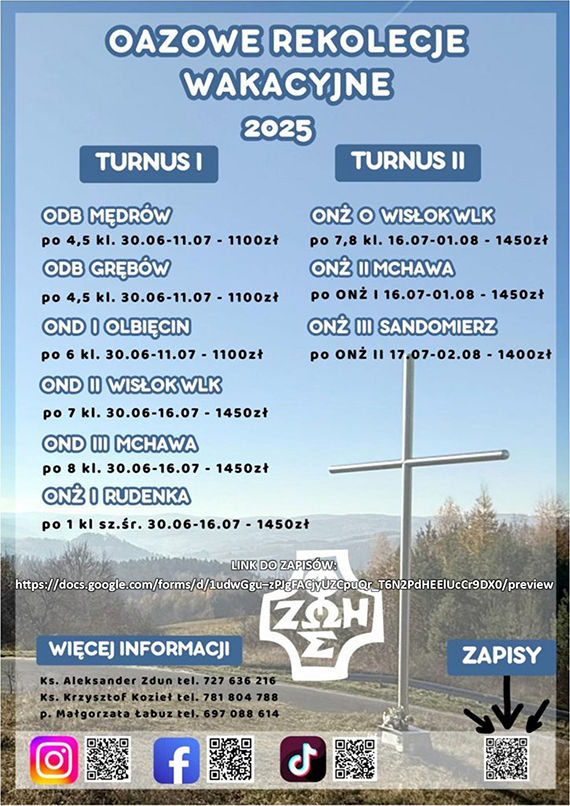 Wakacyjne rekolekcje oazowe 2025